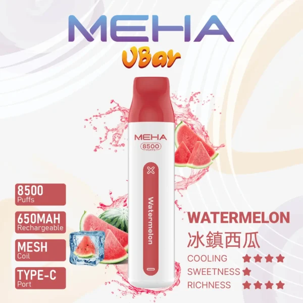 【MEHA魅嗨】小白條8500口一次性小煙｜3%丁鹽平順擊喉感｜現貨免運專區