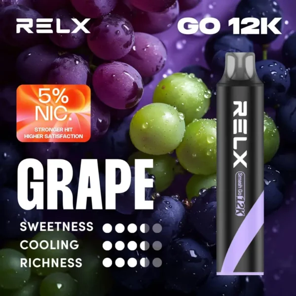 【RELX Smash Go】12000口一次性小煙｜15ml巨量5%強勁擊喉｜台灣現貨