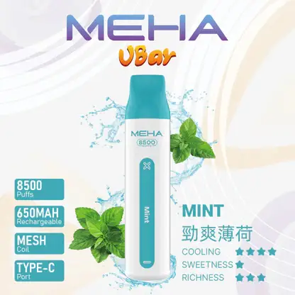 【MEHA魅嗨】小白條8500口一次性小煙｜3%丁鹽平順擊喉感｜現貨免運專區