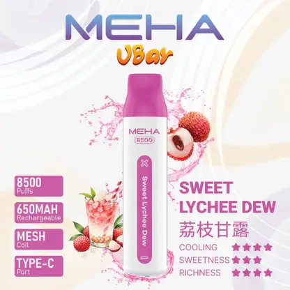 【MEHA魅嗨】小白條8500口一次性小煙｜3%丁鹽平順擊喉感｜現貨免運專區