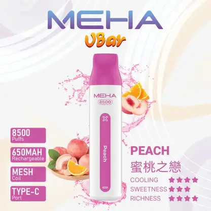 【MEHA魅嗨】小白條8500口一次性小煙｜3%丁鹽平順擊喉感｜現貨免運專區