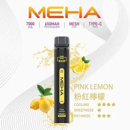 【MEHA XBAR 魅嗨】小黑條7000口拋棄式小煙｜3%丁鹽強勁擊喉｜台灣現貨免運