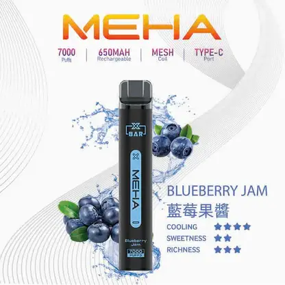 【MEHA XBAR 魅嗨】小黑條7000口拋棄式小煙｜3%丁鹽強勁擊喉｜台灣現貨免運
