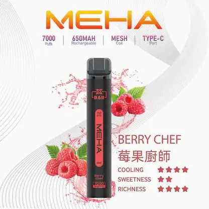 【MEHA XBAR 魅嗨】小黑條7000口拋棄式小煙｜3%丁鹽強勁擊喉｜台灣現貨免運