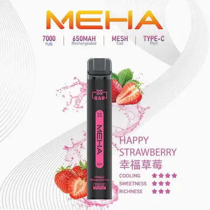 【MEHA XBAR 魅嗨】小黑條7000口拋棄式小煙｜3%丁鹽強勁擊喉｜台灣現貨免運