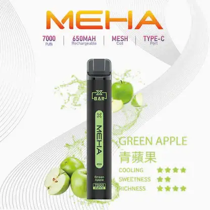 【MEHA XBAR 魅嗨】小黑條7000口拋棄式小煙｜3%丁鹽強勁擊喉｜台灣現貨免運