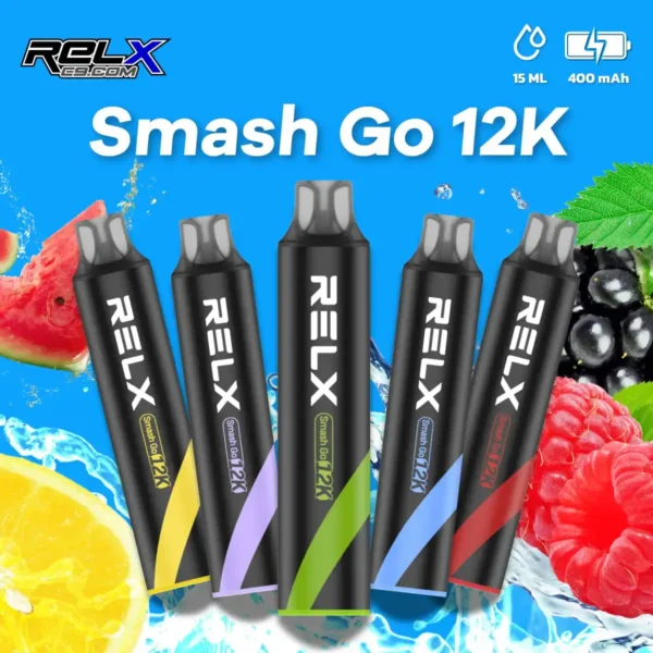 【RELX Smash Go】12000口一次性小煙｜15ml巨量5%強勁擊喉｜台灣現貨